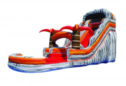 18FT Fire Topical Water Slide